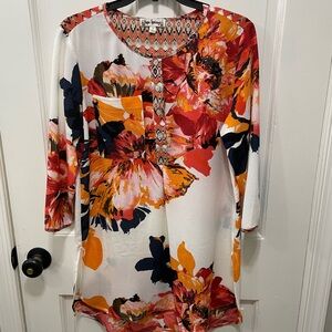 Floral Print Women's Tunic Top